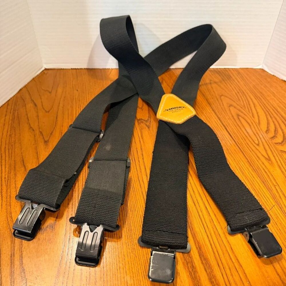 Husky HeavyDuty Work Suspenders Black adjustable